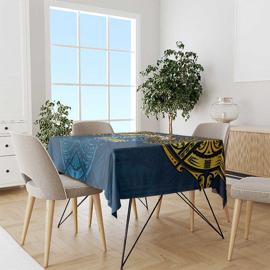 Personalized Gold Coast Titans Tablecloth Polynesian Tribal Pattern Style