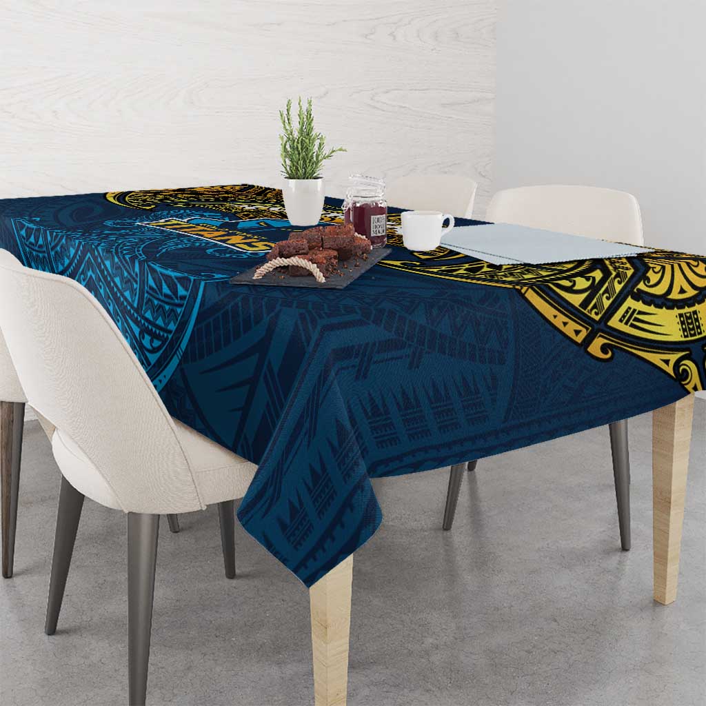 Personalized Gold Coast Titans Tablecloth Polynesian Tribal Pattern Style