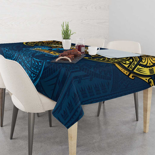 Personalized Gold Coast Titans Tablecloth Polynesian Tribal Pattern Style