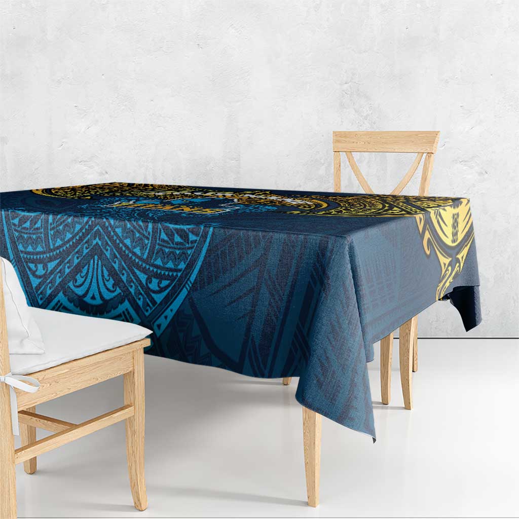 Personalized Gold Coast Titans Tablecloth Polynesian Tribal Pattern Style