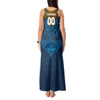 Personalized Gold Coast Titans Tank Maxi Dress Polynesian Tribal Pattern Style