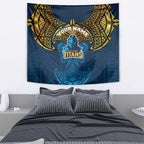 Personalized Gold Coast Titans Tapestry Polynesian Tribal Pattern Style