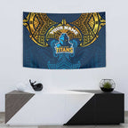 Personalized Gold Coast Titans Tapestry Polynesian Tribal Pattern Style