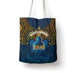 Personalized Gold Coast Titans Tote Bag Polynesian Tribal Pattern Style