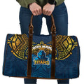 Personalized Gold Coast Titans Travel Bag Polynesian Tribal Pattern Style