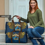 Personalized Gold Coast Titans Travel Bag Polynesian Tribal Pattern Style
