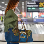Personalized Gold Coast Titans Travel Bag Polynesian Tribal Pattern Style