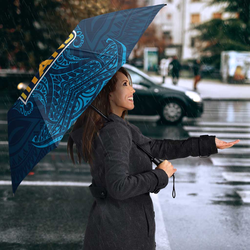 Personalized Gold Coast Titans Umbrella Polynesian Tribal Pattern Style
