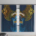 Personalized Gold Coast Titans Window Curtain Polynesian Tribal Pattern Style