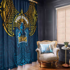 Personalized Gold Coast Titans Window Curtain Polynesian Tribal Pattern Style