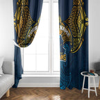 Personalized Gold Coast Titans Window Curtain Polynesian Tribal Pattern Style