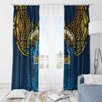Personalized Gold Coast Titans Window Curtain Polynesian Tribal Pattern Style