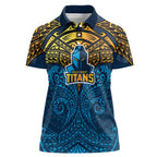 Personalized Gold Coast Titans Women Polo Shirt Polynesian Tribal Pattern Style