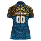 Personalized Gold Coast Titans Women Polo Shirt Polynesian Tribal Pattern Style