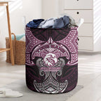 Personalized Manly Warringah Sea Eagles Laundry Basket Polynesian Tribal Pattern Style