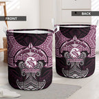 Personalized Manly Warringah Sea Eagles Laundry Basket Polynesian Tribal Pattern Style