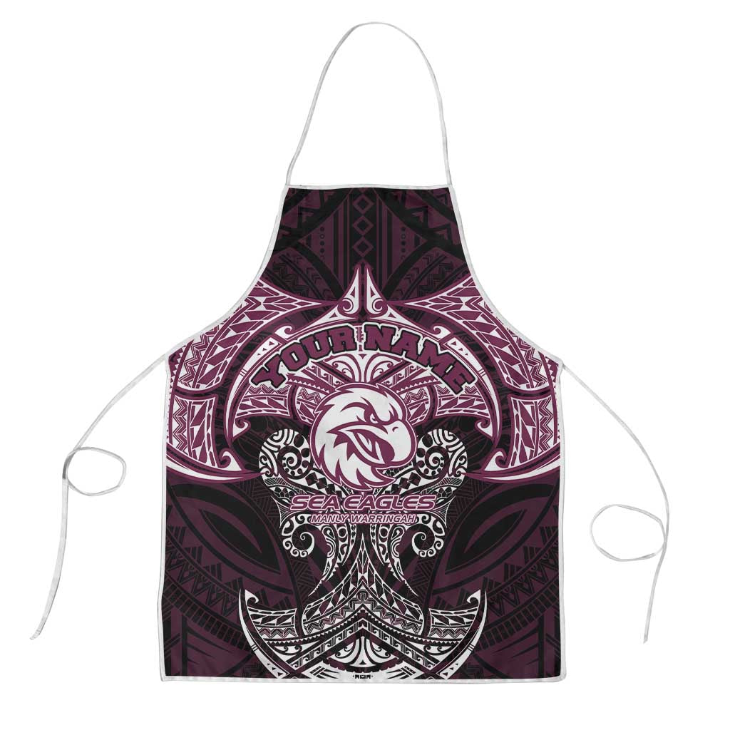 Personalized Manly Warringah Sea Eagles Apron Polynesian Tribal Pattern Style