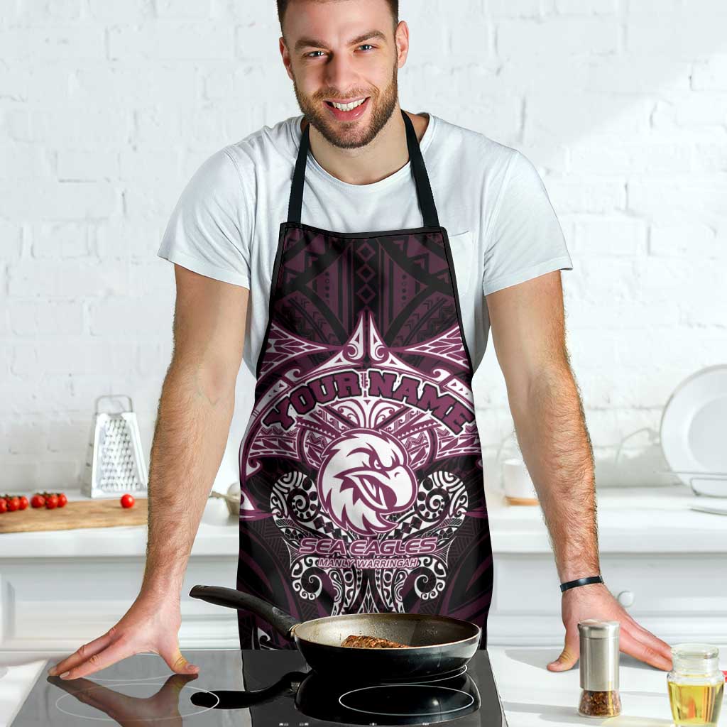 Personalized Manly Warringah Sea Eagles Apron Polynesian Tribal Pattern Style