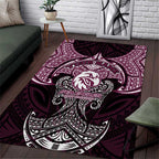 Personalized Manly Warringah Sea Eagles Area Rug Polynesian Tribal Pattern Style