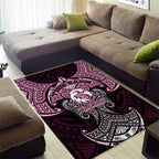 Personalized Manly Warringah Sea Eagles Area Rug Polynesian Tribal Pattern Style