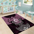 Personalized Manly Warringah Sea Eagles Area Rug Polynesian Tribal Pattern Style
