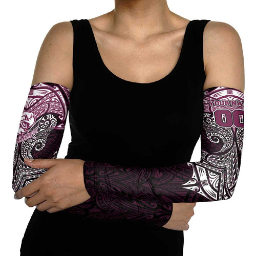 Personalized Manly Warringah Sea Eagles Arm Sleeves Polynesian Tribal Pattern Style