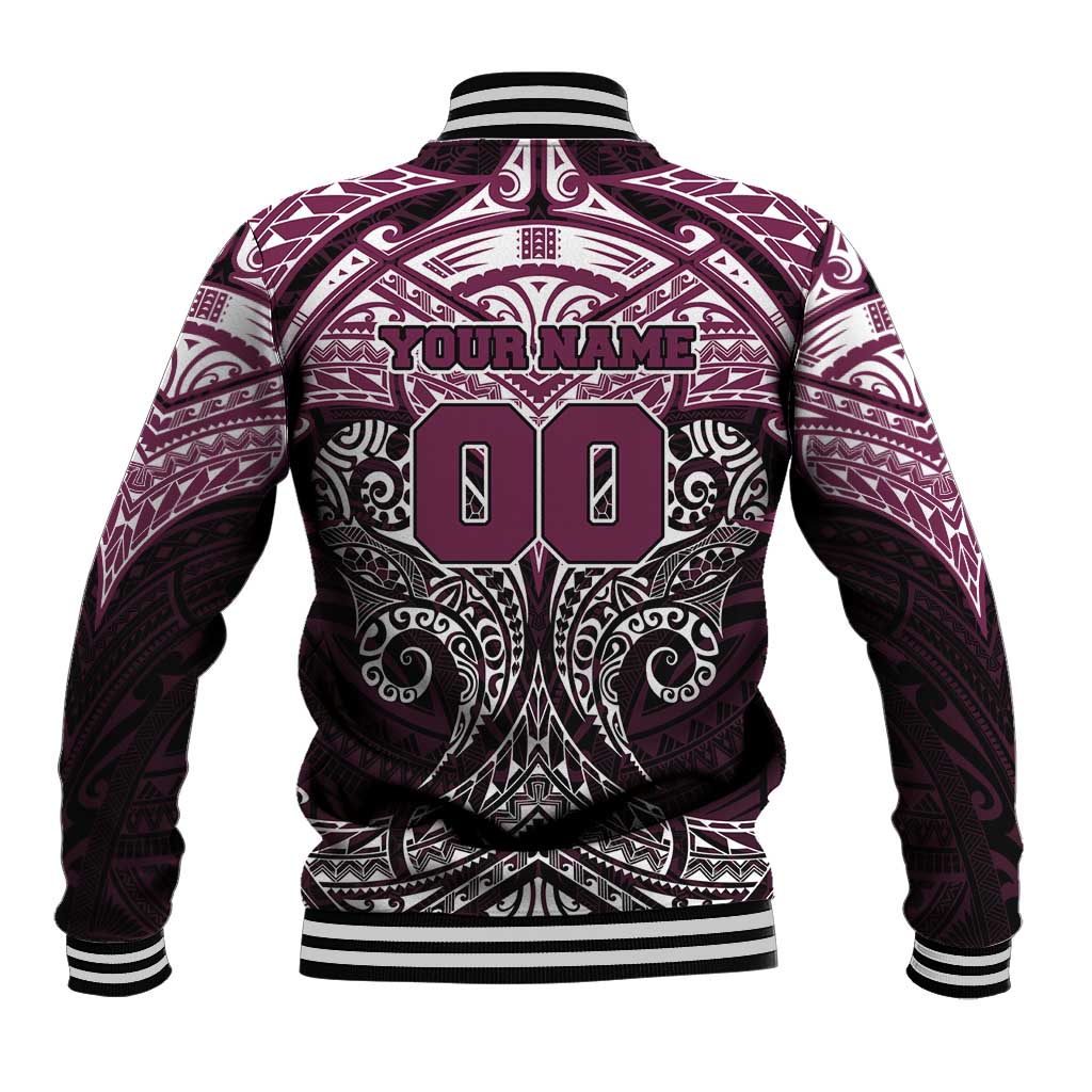 Personalized Manly Warringah Sea Eagles Baseball Jacket Polynesian Tribal Pattern Style