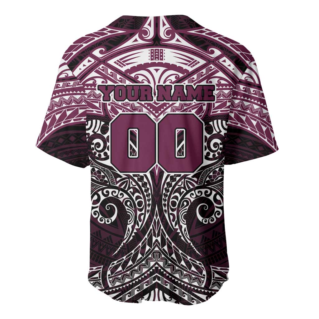 Personalized Manly Warringah Sea Eagles Baseball Jersey Polynesian Tribal Pattern Style