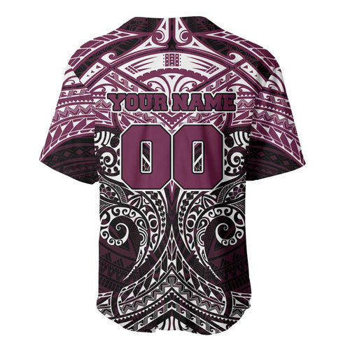 Personalized Manly Warringah Sea Eagles Baseball Jersey Polynesian Tribal Pattern Style