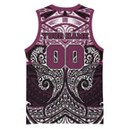 Personalized Manly Warringah Sea Eagles Basketball Jersey Polynesian Tribal Pattern Style
