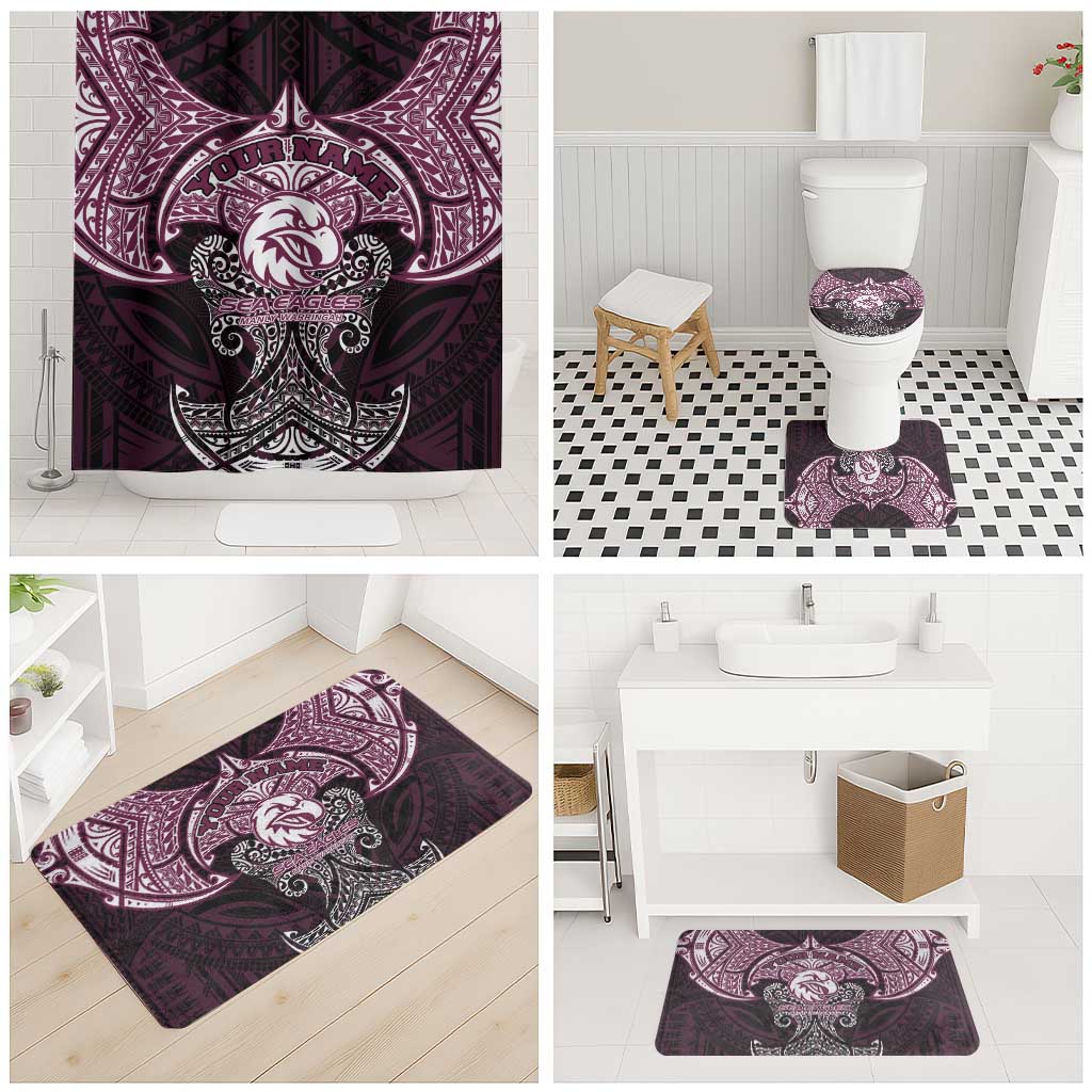 Personalized Manly Warringah Sea Eagles Bathroom Set Polynesian Tribal Pattern Style