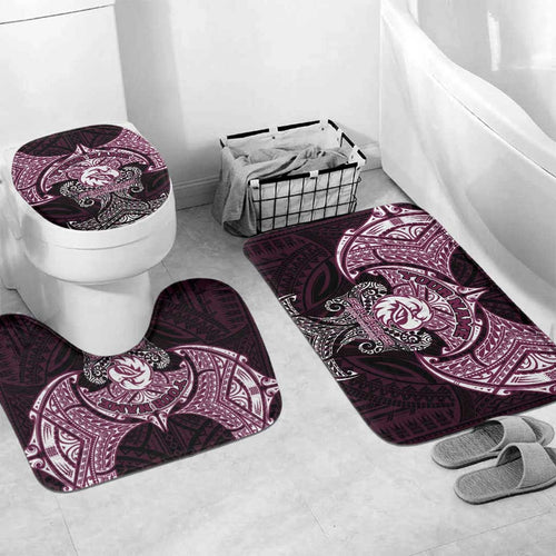 Personalized Manly Warringah Sea Eagles Bathroom Set Polynesian Tribal Pattern Style