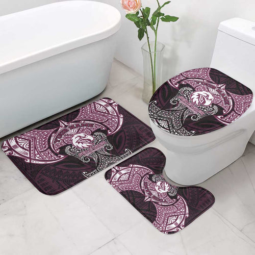 Personalized Manly Warringah Sea Eagles Bathroom Set Polynesian Tribal Pattern Style