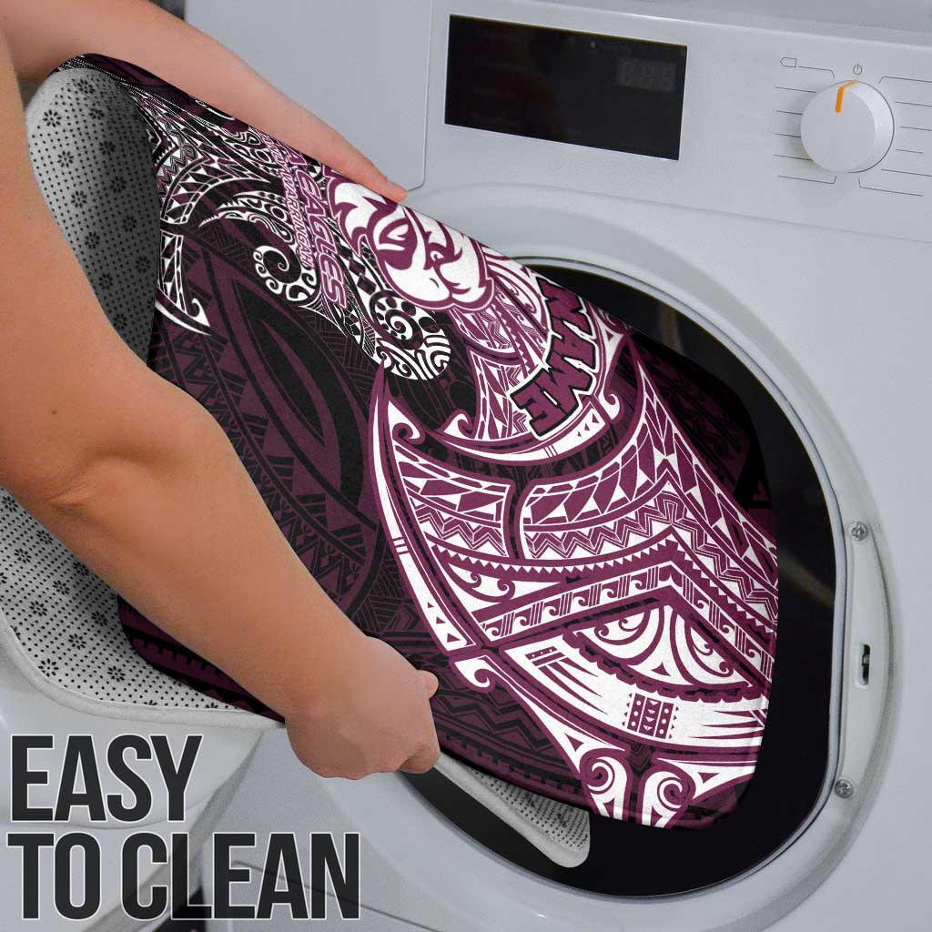 Personalized Manly Warringah Sea Eagles Bathroom Set Polynesian Tribal Pattern Style