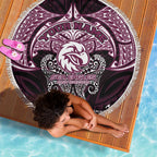 Personalized Manly Warringah Sea Eagles Beach Blanket Polynesian Tribal Pattern Style