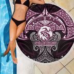 Personalized Manly Warringah Sea Eagles Beach Blanket Polynesian Tribal Pattern Style