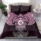 Personalized Manly Warringah Sea Eagles Bedding Set Polynesian Tribal Pattern Style