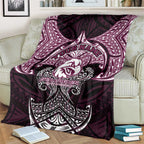Personalized Manly Warringah Sea Eagles Blanket Polynesian Tribal Pattern Style
