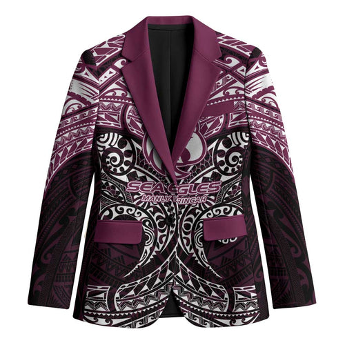 Personalized Manly Warringah Sea Eagles Blazer Polynesian Tribal Pattern Style