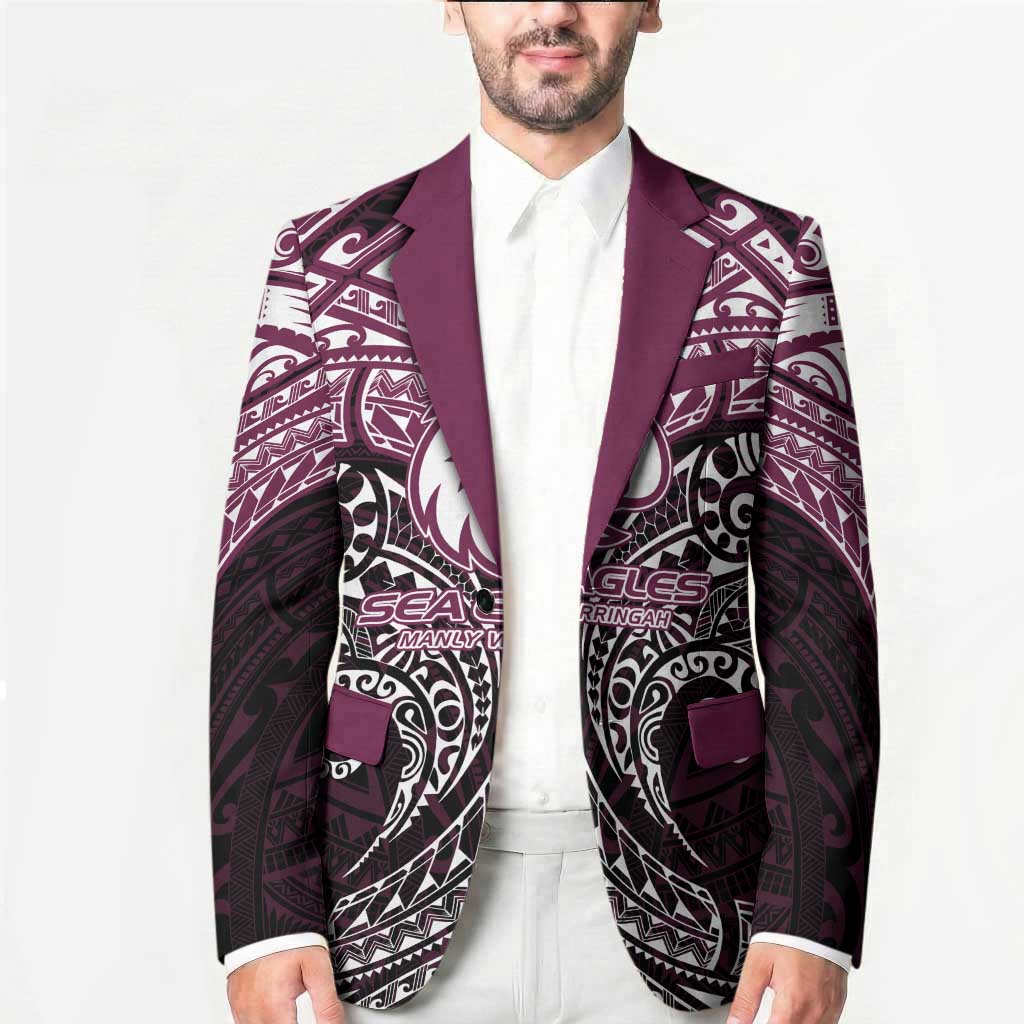 Personalized Manly Warringah Sea Eagles Blazer Polynesian Tribal Pattern Style