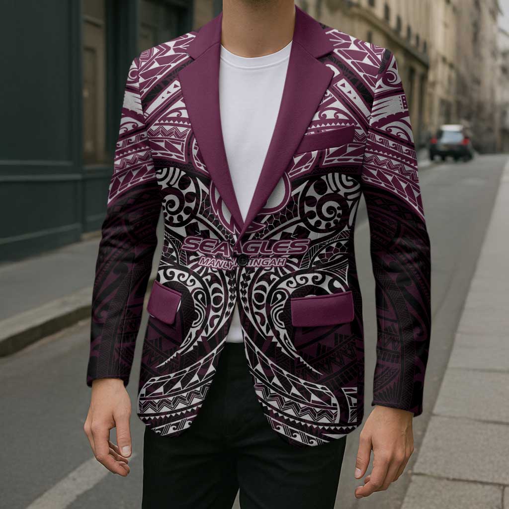 Personalized Manly Warringah Sea Eagles Blazer Polynesian Tribal Pattern Style