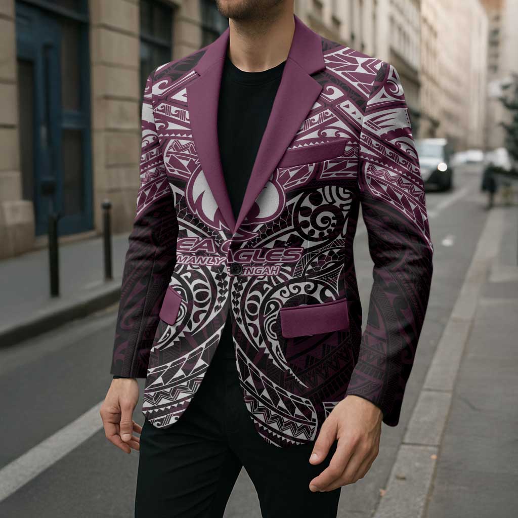 Personalized Manly Warringah Sea Eagles Blazer Polynesian Tribal Pattern Style