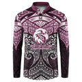 Personalized Manly Warringah Sea Eagles Button Sweatshirt Polynesian Tribal Pattern Style