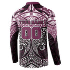 Personalized Manly Warringah Sea Eagles Button Sweatshirt Polynesian Tribal Pattern Style