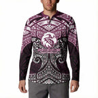 Personalized Manly Warringah Sea Eagles Button Sweatshirt Polynesian Tribal Pattern Style
