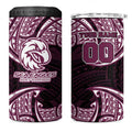 Personalized Manly Warringah Sea Eagles 4 in 1 Can Cooler Tumbler Polynesian Tribal Pattern Style