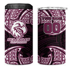 Personalized Manly Warringah Sea Eagles 4 in 1 Can Cooler Tumbler Polynesian Tribal Pattern Style