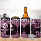 Personalized Manly Warringah Sea Eagles 4 in 1 Can Cooler Tumbler Polynesian Tribal Pattern Style