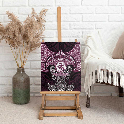Personalized Manly Warringah Sea Eagles Canvas Wall Art Polynesian Tribal Pattern Style