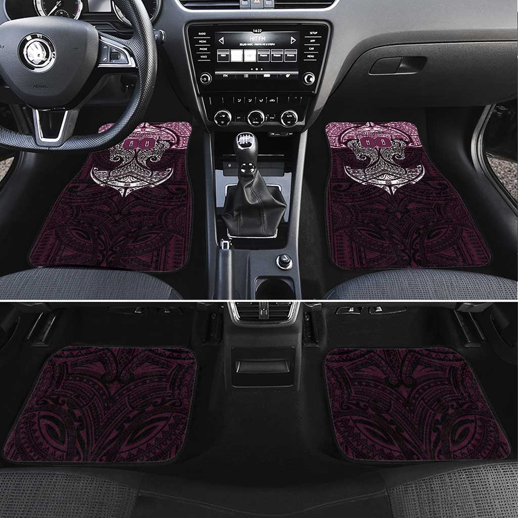 Personalized Manly Warringah Sea Eagles Car Mats Polynesian Tribal Pattern Style